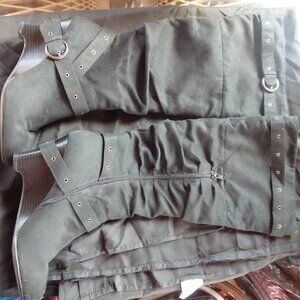 Decree Brand Black Faux Suede Leather Knee-High Boots